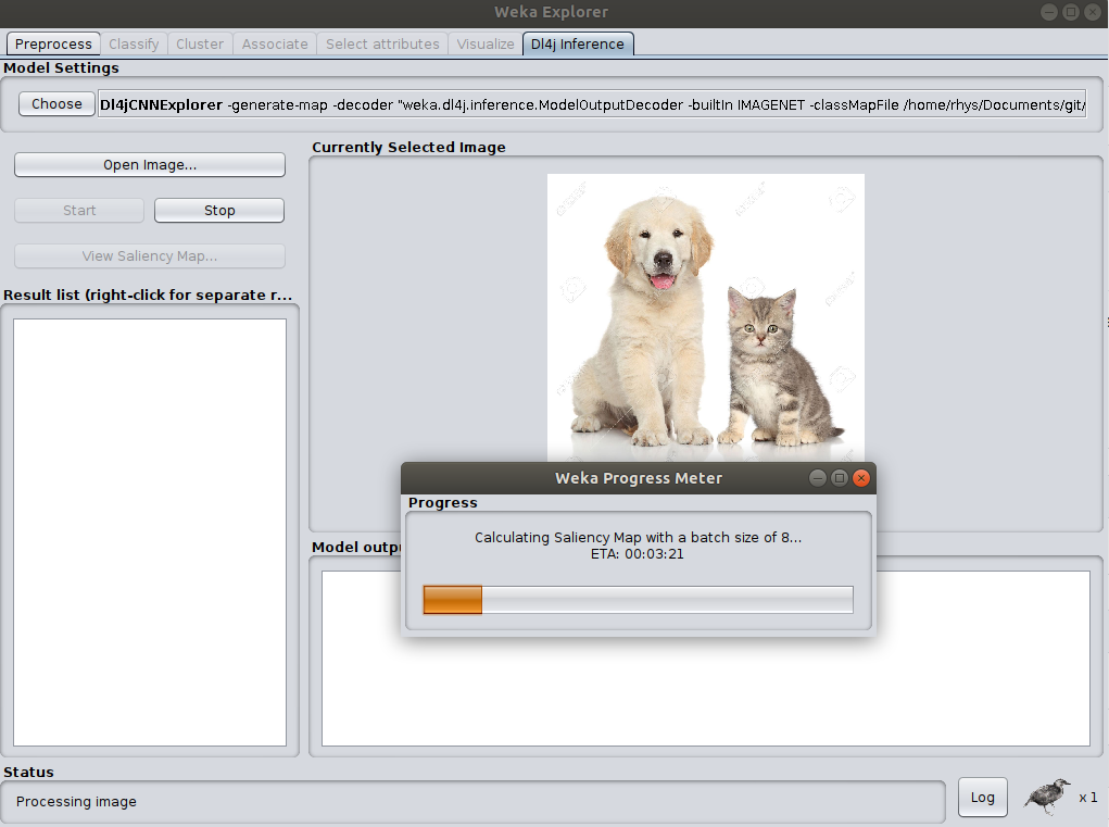 Explorer window during processing