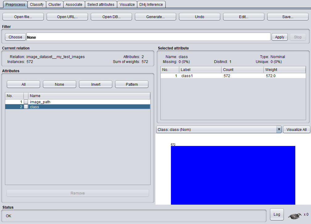 Explorer with loaded test images